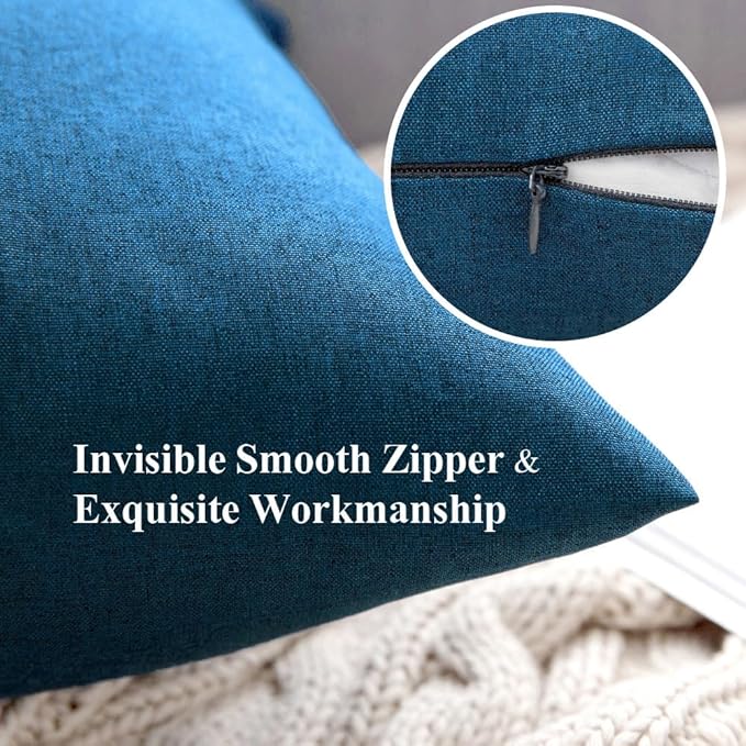 MIULEE Pack of 2 Decorative Outdoor Solid Waterproof Throw Pillow Covers Faux - Image 5
