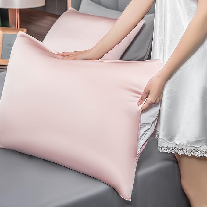 Mulberry Silk Pillowcase for Hair and Skin, Queen Size Cooling Silk Pillow Case - Image 6