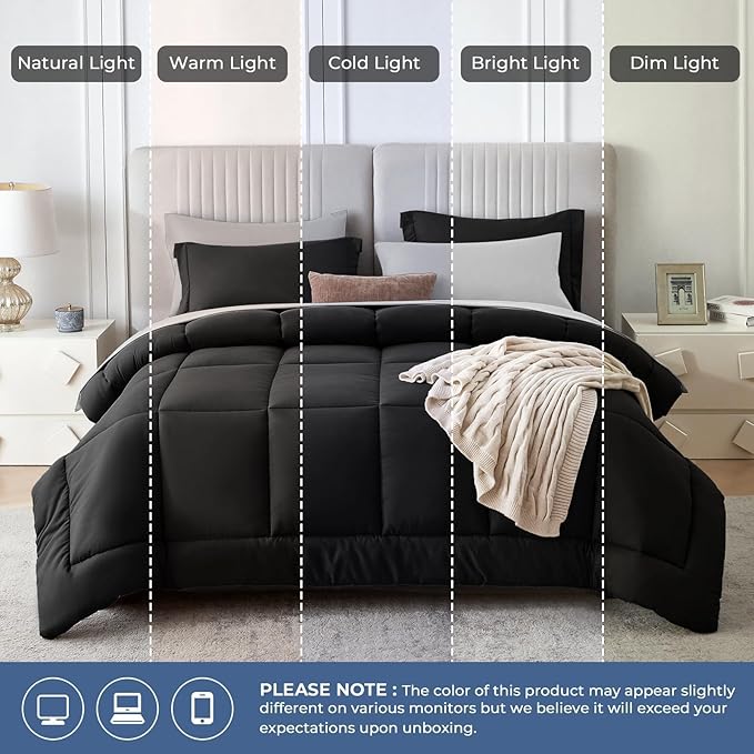 Sasttie King Size Comforter Set, 7 Pieces Bed in a Bag King, Complete Bedding - Image 8