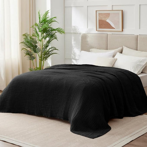 100% Cotton Muslin Blanket King 108" x 90", 6 Layers Breathable and Lightweight - Image 2