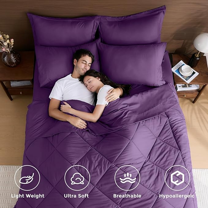 HEVUMYI Grape Purple Twin Comforter Set - Image 2