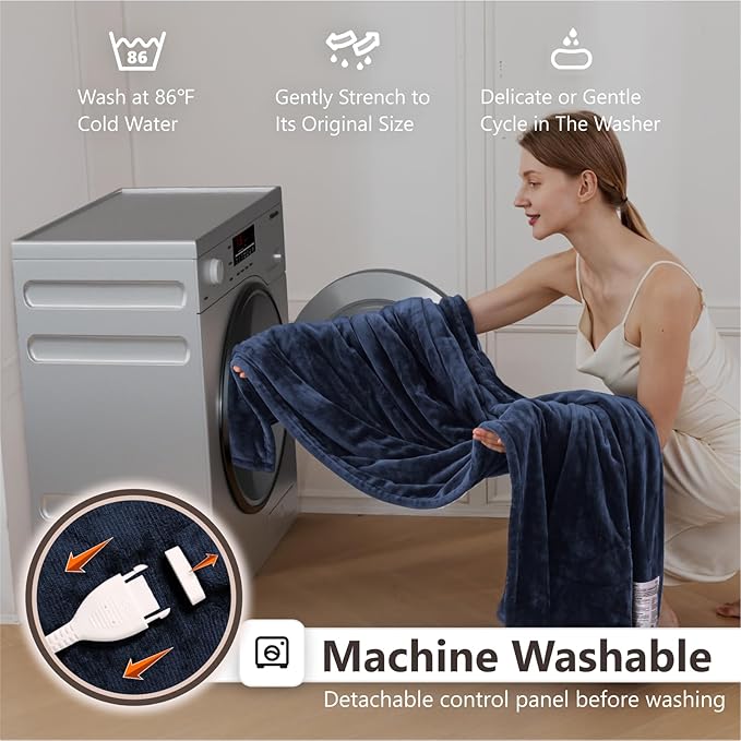 Wapaneus Heated Blanket Electric Queen Size 84"x90"-Dual Control - Image 5