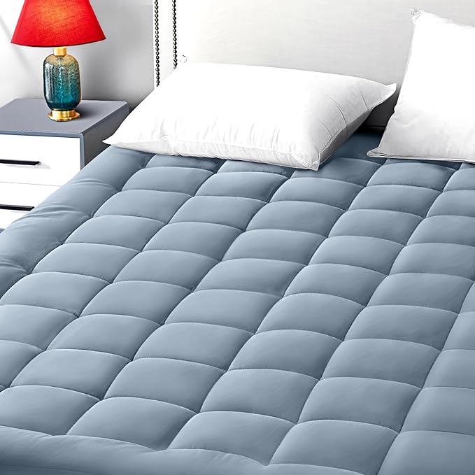 EASELAND Full Size Mattress Pad Pillow Top Mattress Cover Quilted Fitted by EASELAND