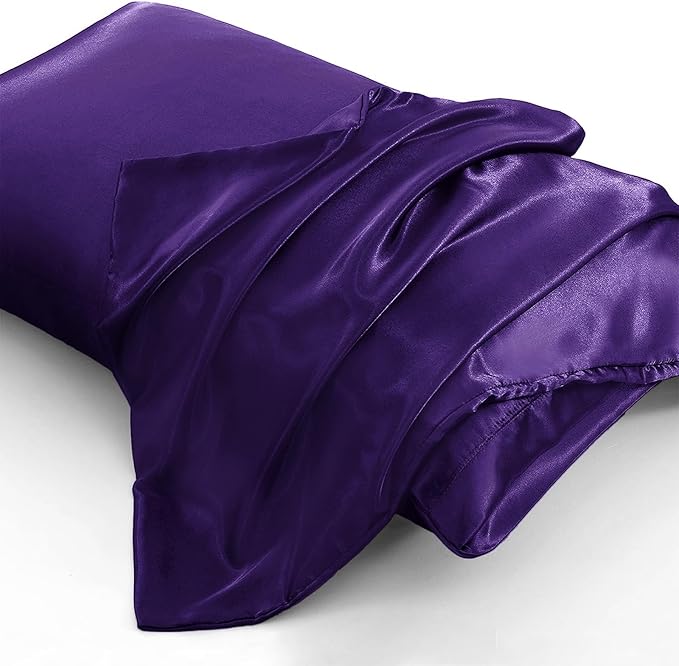 Aormenzy Satin Pillow Cases for Women Standard Size Set of 2, Fade Resistant - Image 3