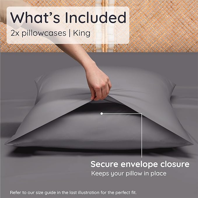 Bambaw 100% Viscose Derived from Bamboo Pillowcases King Size – Set of 2 - Image 2