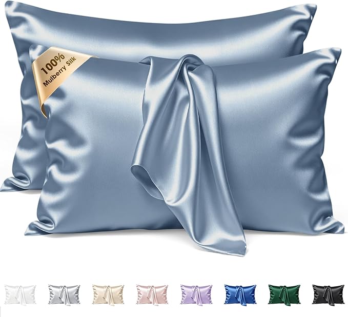 Silk Pillow Cases 2 Pack Standard Size Mulberry Silk Pillowcase Set of 2 by BRINGYOUTHEBEST