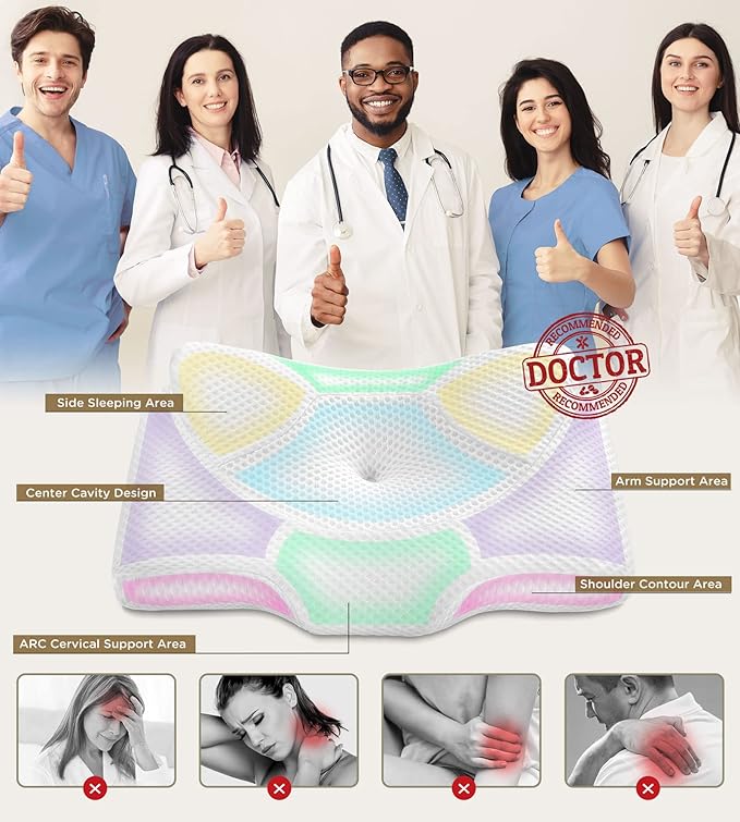 Osteo Cervical Pillow for Neck Pain Relief, Hollow Design Odorless Memory Foam - Image 3