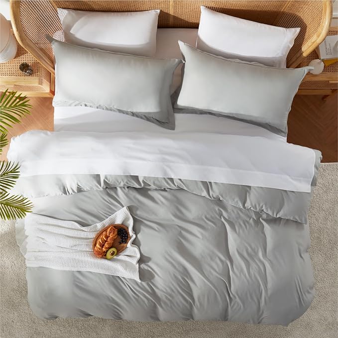 Nestl Light Grey Duvet Cover Full Size - Image 5