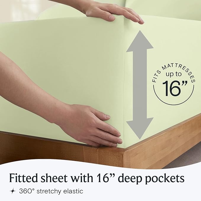 LuxClub 4 PC Sheet Set Bed Sheets Deep Pockets 16" Eco Friendly Wrinkle Free - Image 6