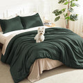 Litanika Forest Green Comforter Full Size, 3 Pieces Lightweight Solid Bedding by Litanika