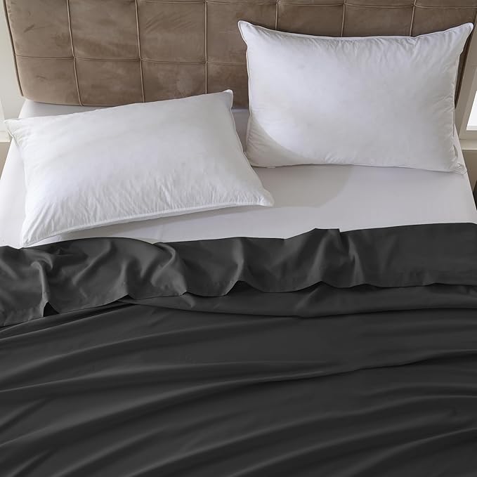 ZPECC Full Flat Sheet Only 1 Pack, Durable Black Top Bed Sheets Hypoallergenic - Image 7