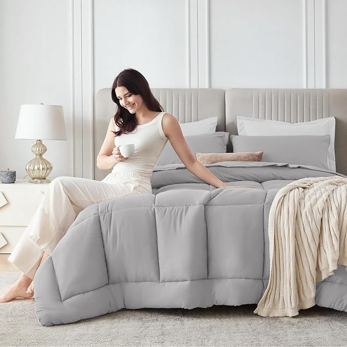 Sasttie Queen Comforter Set, 7 Pieces Bed in a Bag Queen, Complete Bedding Set - Image 9