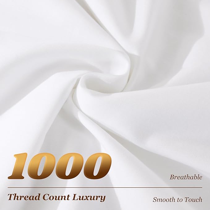 LBRO2M 1000 Thread Count 100% Cotton Sheets Set, California King Size Bed Sheet - Image 3