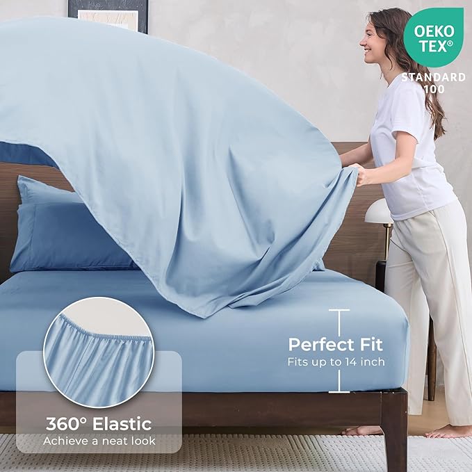 HEVUMYI Light Blue Full Comforter Set - Image 5