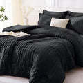 MUXHOMO 7 Pieces Full Comforter Set, Seersucker Bed in a Bag Full Size by MUXHOMO