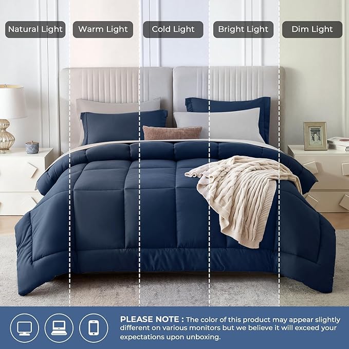 Sasttie Twin Comforter Set, 5 Pieces Bed in a Bag Twin, Complete Bedding Set - Image 8