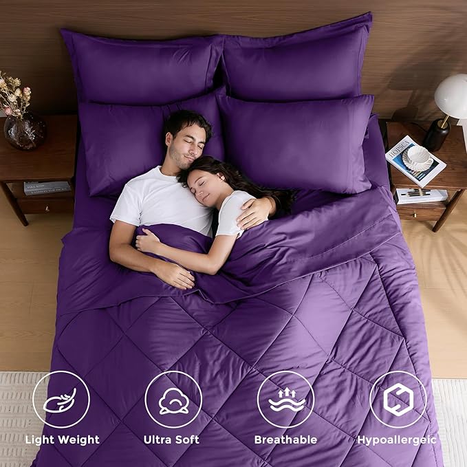 HEVUMYI Purple Full Comforter Set - Image 2
