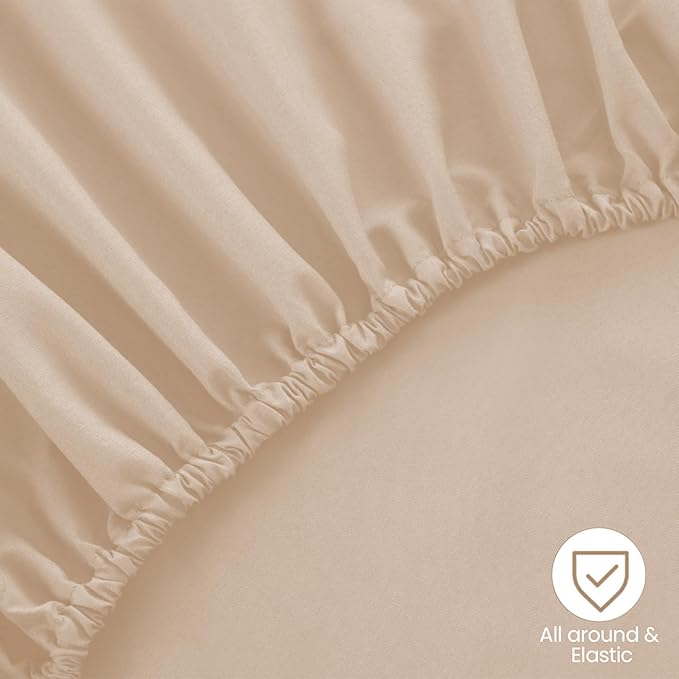 ROSE&RISY Khaki Fitted Sheet, Soft and Breathable - Image 5