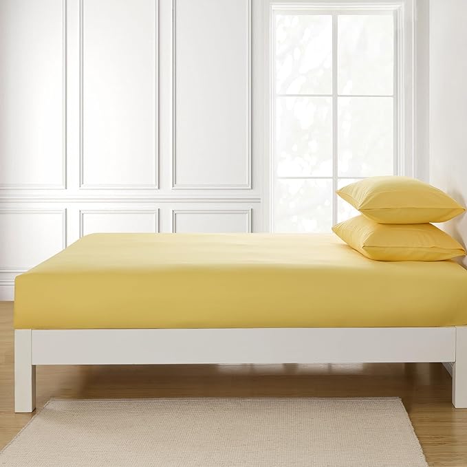 Twin Fitted Sheet Only with Full Elastic & Built in Corner Sheet Straps to - Image 4