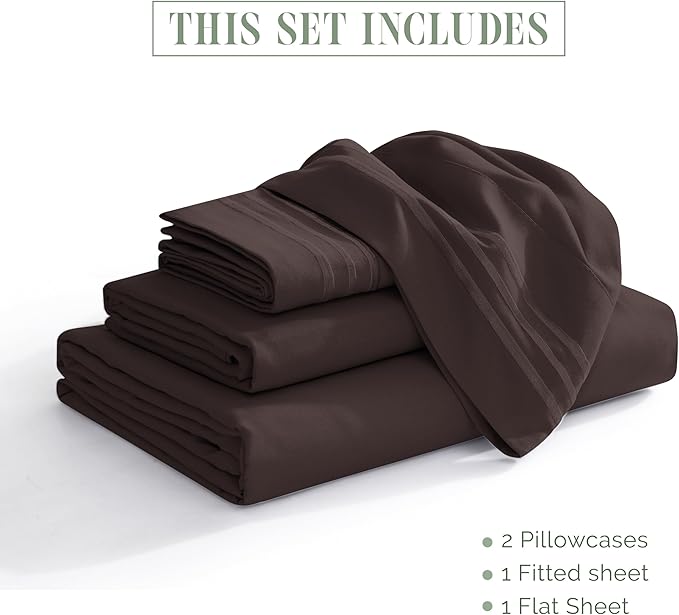 Elegant Comfort Luxurious 1500 Premium Hotel Quality Microfiber 4-Piece Sheet - Image 3