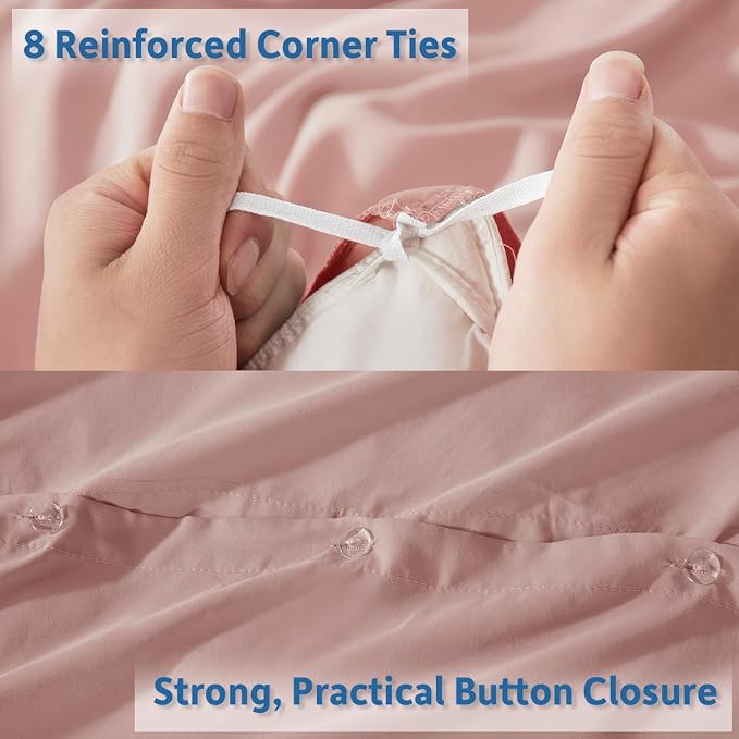 Nestl Blush Pink California King Duvet Cover Sets - Image 4