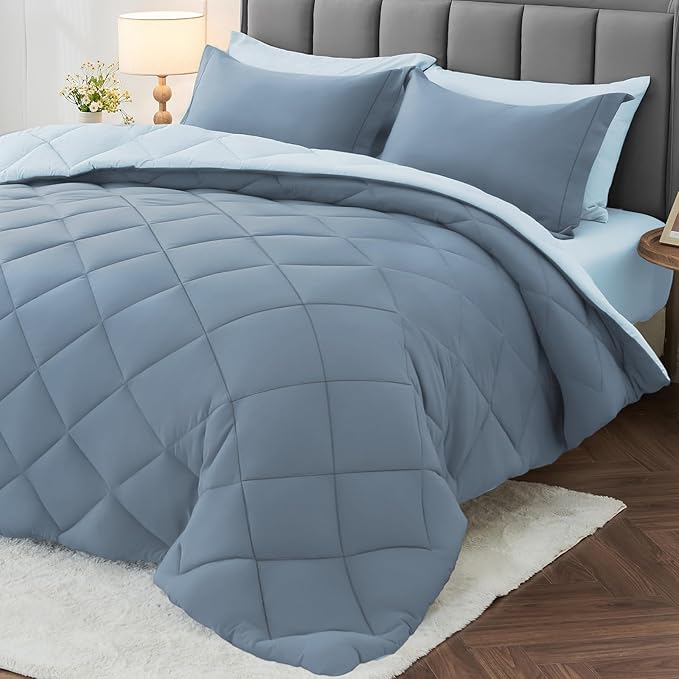 MUXHOMO 5 Pieces Twin Comforter Set, Reversible Bed in a Bag Twin Size by MUXHOMO