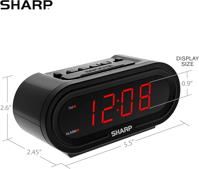 Sharp AccuSet Automatic Smart Alarm Clock – Self-Setting Digital Clock - Image 4