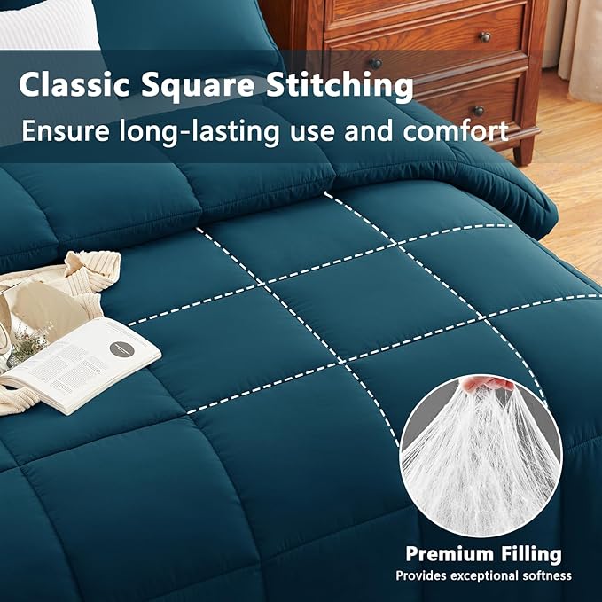 CozyLux Queen Comforter Set Lyons Blue - Image 2