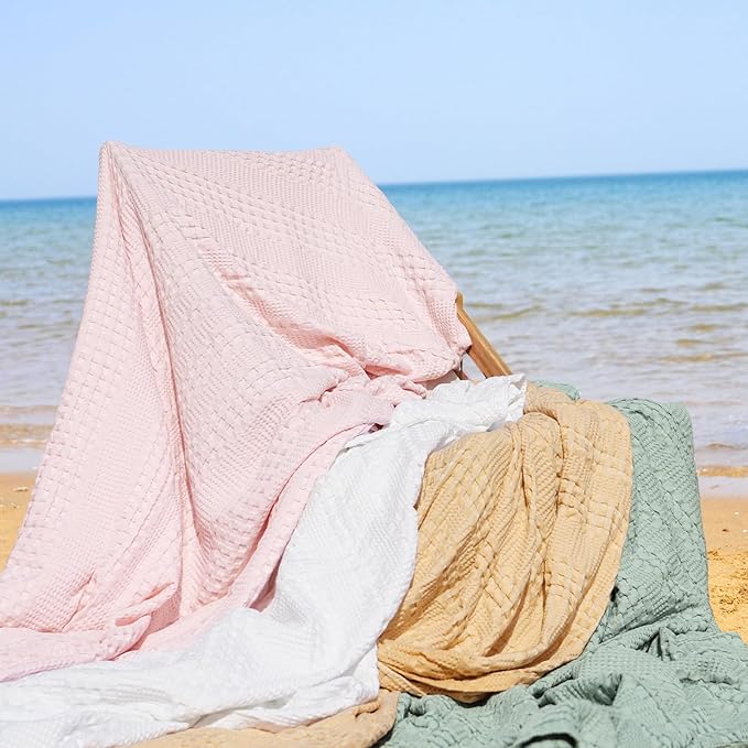 PHF Cooling Waffle Blanket King Size, Lightweight 60% Rayon from Bamboo & 40% - Image 6