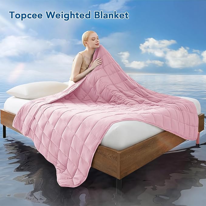 Topcee Weighted Blanket for Adults Queen Size Soft Cooling Heavy Blanket - Image 2