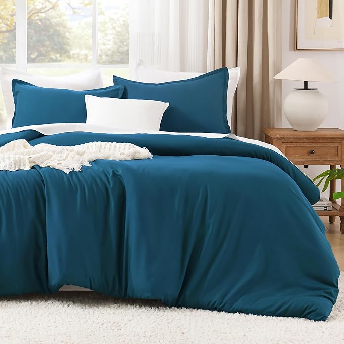 Litanika Teal Comforter Queen Size, 3 Pieces Turquoise Lightweight Solid - Image 2