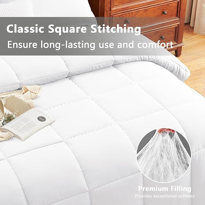CozyLux Twin/Twin XL Comforter Set White - Image 2