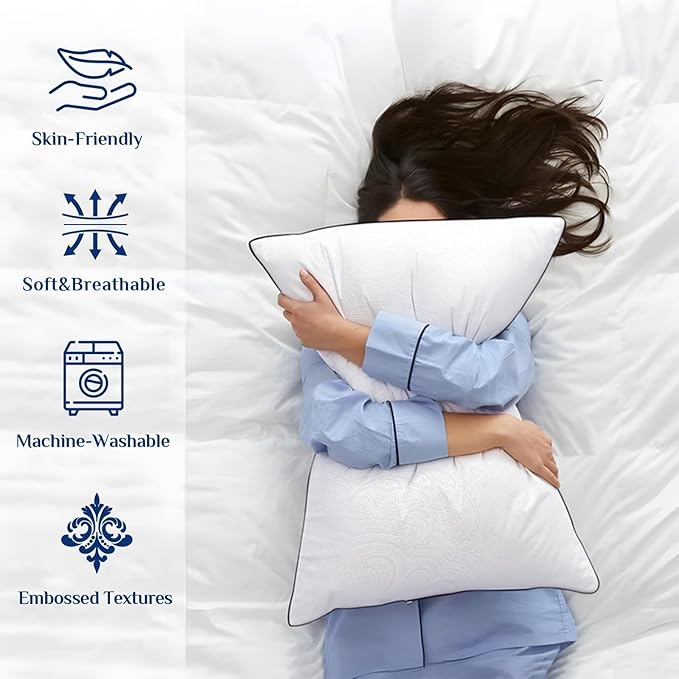 JOLLYVOGUE Pillows Queen Size Set of 4 - Image 2