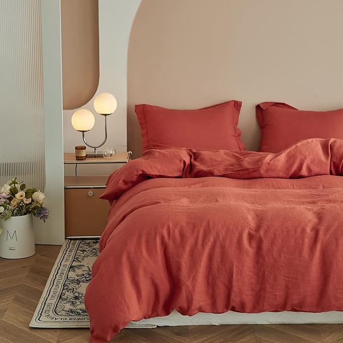 Simple&Opulence 100% Linen Duvet Cover Set 3pcs Basic Style Natural French - Image 8