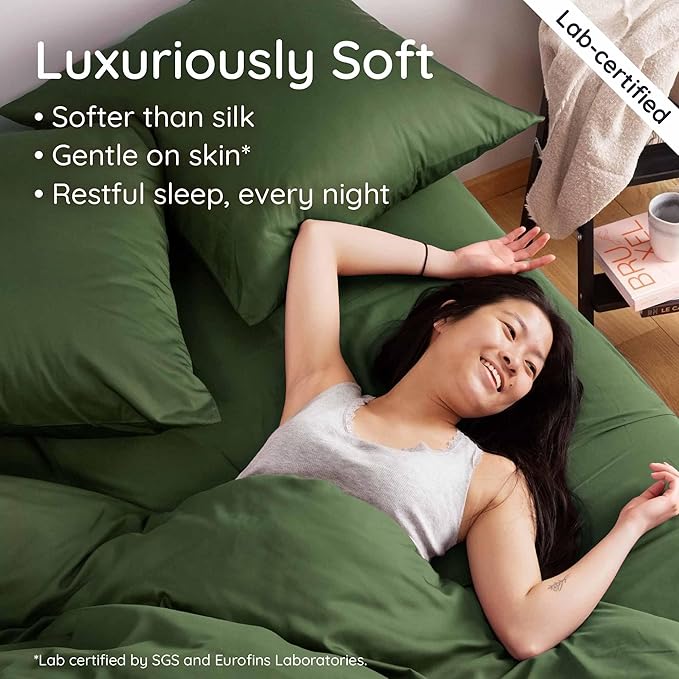 Bambaw 100% Viscose Derived from Bamboo Fitted Sheet Queen Size, Cooling Fitted - Image 4