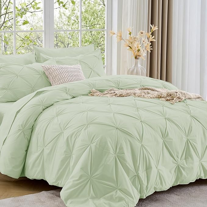 Sasttie Twin Comforter Set, 5-Piece Bed in a Bag, Pintuck Bedding Sets - Image 9