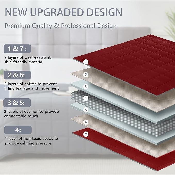 Red Weighted Blanket for Adults 20lbs, Twin Full Size Cooling Heavy Throw - Image 6