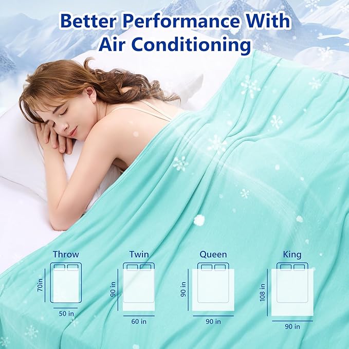 Topcee Cooling Blanket for Night Sweats Absorbs Heat to Keep Adults Cool on - Image 7