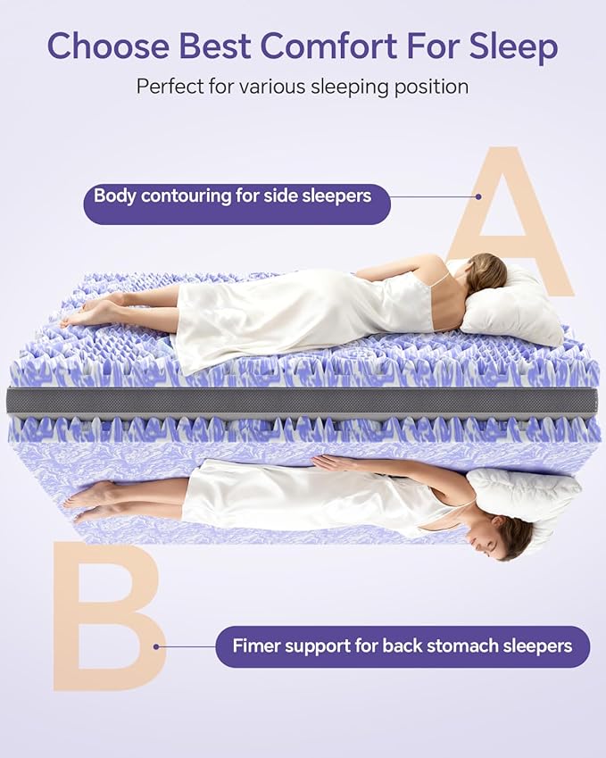ChiXpace Dual Layer 4 Inch Memory Foam Mattress Topper Queen - Image 4
