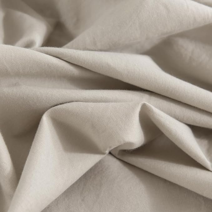 NEXHOME PRO 100% Washed Cotton Duvet Cover Full Size, Ogranic Natural Linen - Image 8