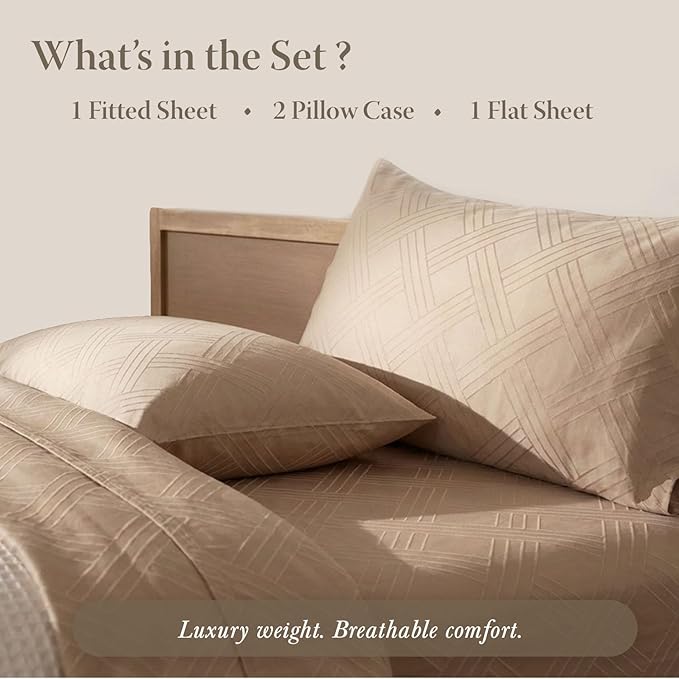 Threadmill Queen Sheet Set for Queen Mattresses | 800 Thread Count Jacquard - Image 4