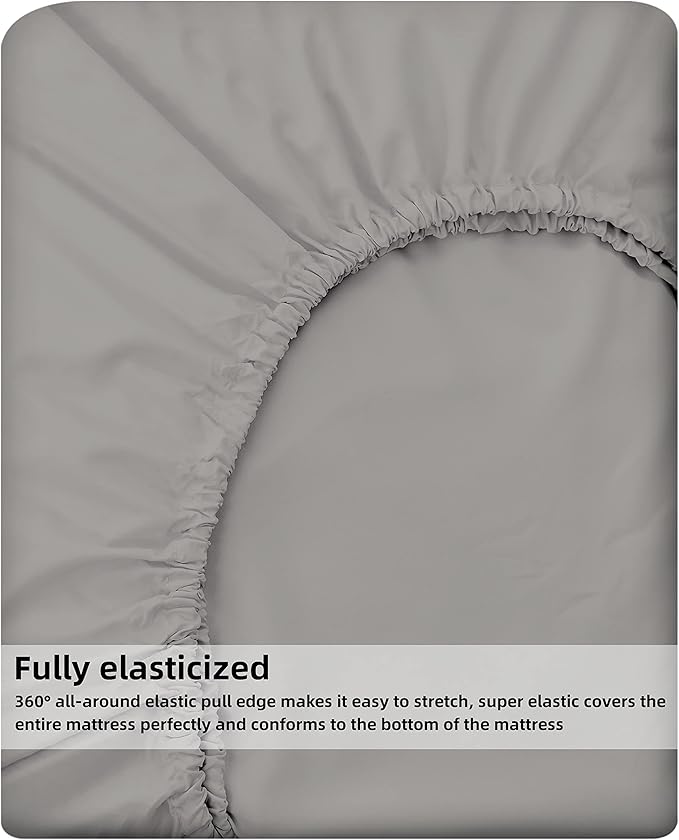 HBHLFZ Queen Fitted Sheet Only, Soft Breathable Bottom Sheet - Image 5