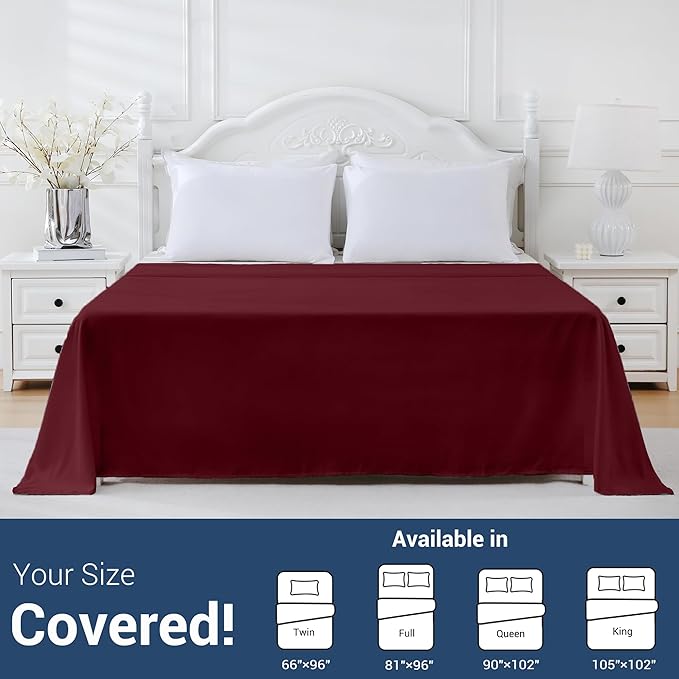 Twin Flat Sheet Only, 1 Pack Top Bed Sheets, Soft Breathable Brushed Microfiber - Image 5