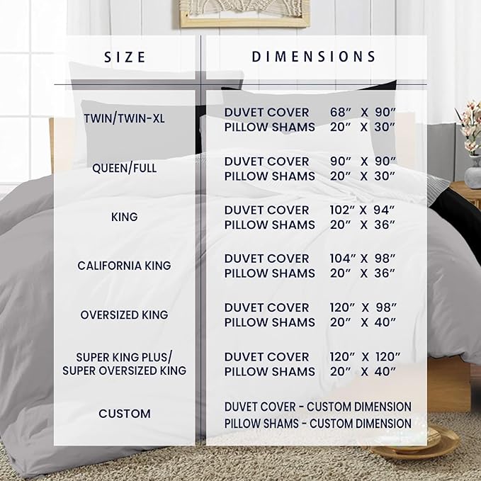 Kotton Culture 120"x120" 3 Pc Super King Plus/Super Oversize King Duvet Cover - Image 4