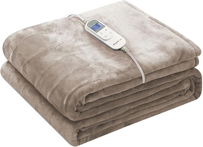 Wapaneus Foot Pocket Heated Blanket Electric Throw by Wapaneus