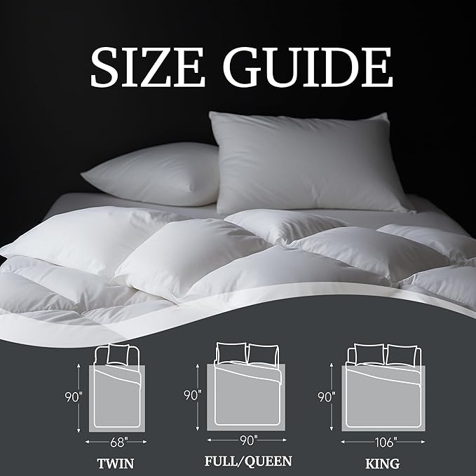Hotel Grand Luxury White Goose Feather Down Fiber Comforter Twin Size, 100% - Image 5