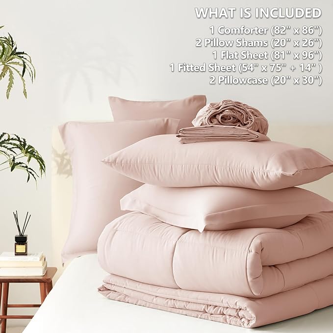 CozyLux Full Size Comforter Sets Blush Pink - Image 7