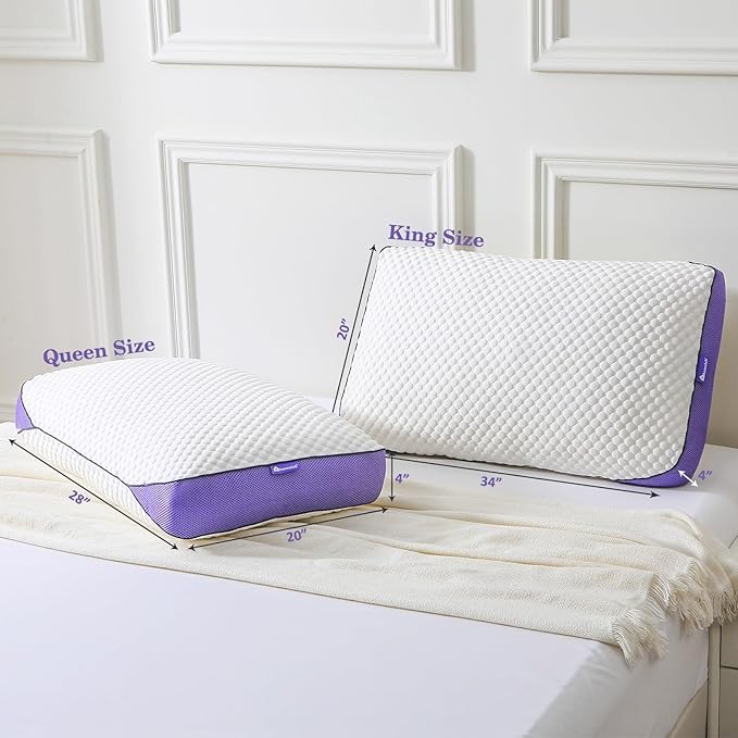 HOMELAB Adjustable Shredded Memory Foam Pillows King Size, Cooling Bed Pillows - Image 8