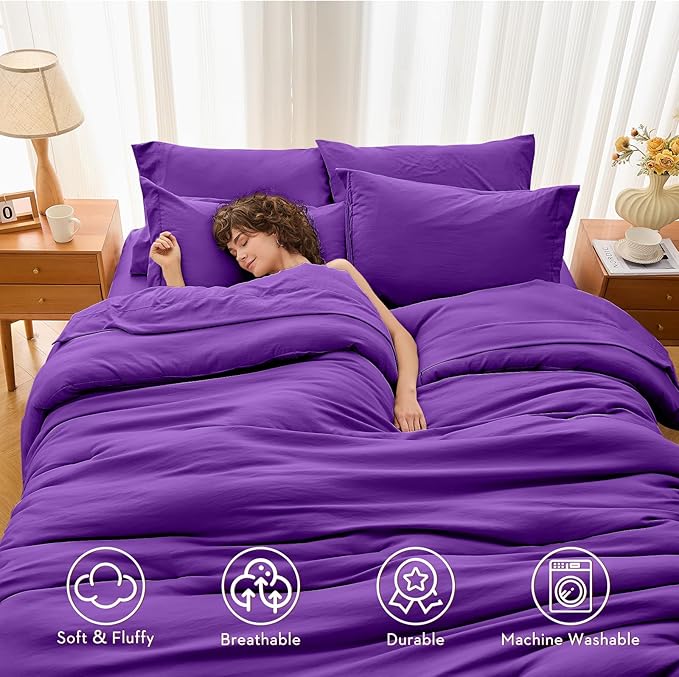MUXHOMO 5 Pieces Twin Comforter Set, Soft Bed in a Bag Twin Size, All Season - Image 2