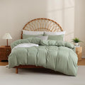 JSD Sage Green Duvet Cover Set Queen Size, 3 Piece Duvet Cover by JSD